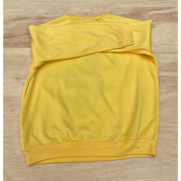VINTAGE MR KENNETH Embroidered Flower Crew Neck Sweater Men Yellow‎ SIZE 25"x25" - Picture 6 of 6